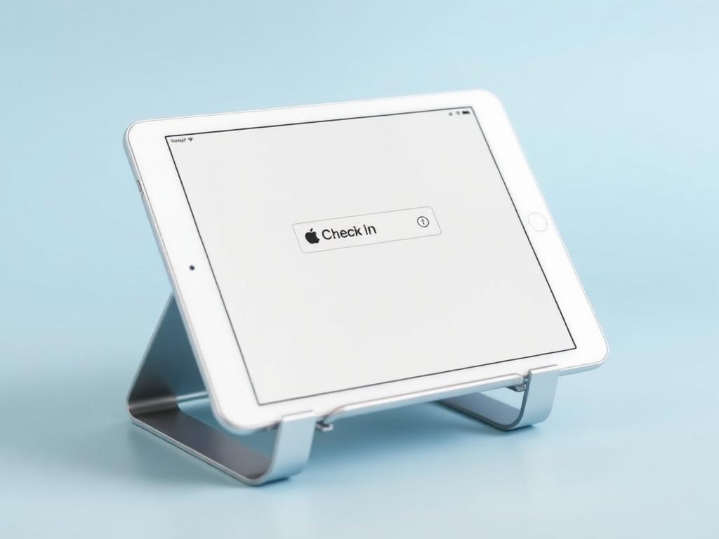 Pantalla de check-in del paciente en tablet